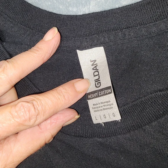 2 Fun Tees Gildan Black Short-Sleeve Graphic Tee Sizes L & S Stick-Figure Print - Picture 3 of 6